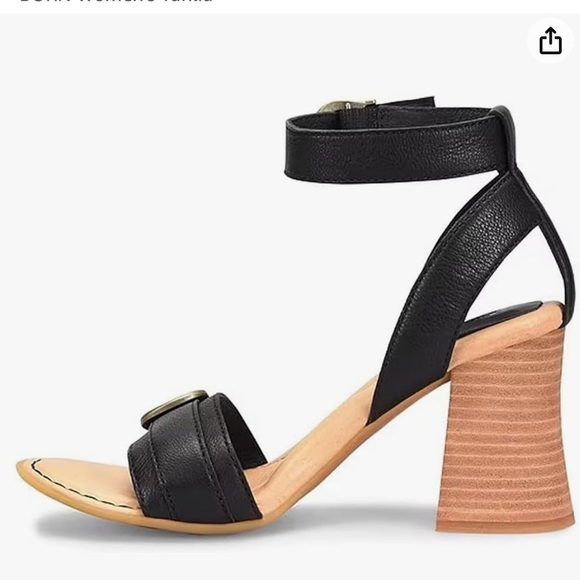 Brand New Born Tahlia Ankle Strapped Stacked Heel‎ Sandals in Black Size 9 - Picture 2 of 10